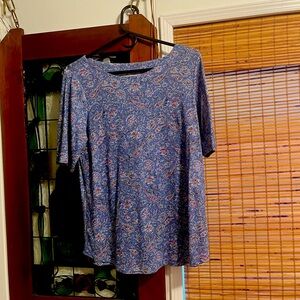 J. Jill Blue and Pink Floral Top